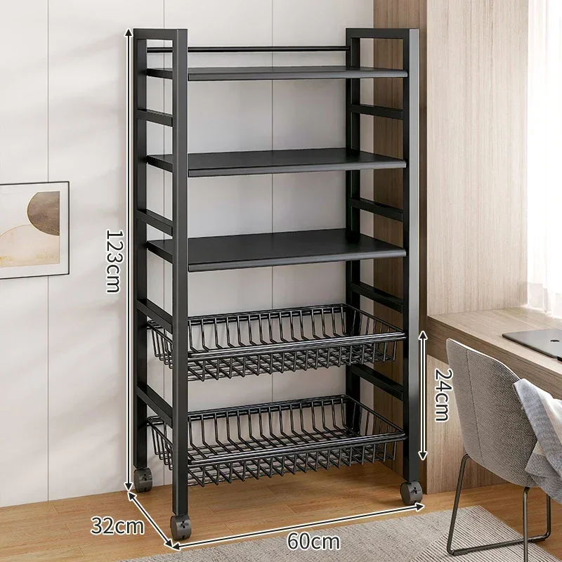 Carro de cesta de verduras para cocina, estante de almacenamiento multifuncional, carrito rodante móvil para fruta, horno microondas, organizador de cocina: Azul marino