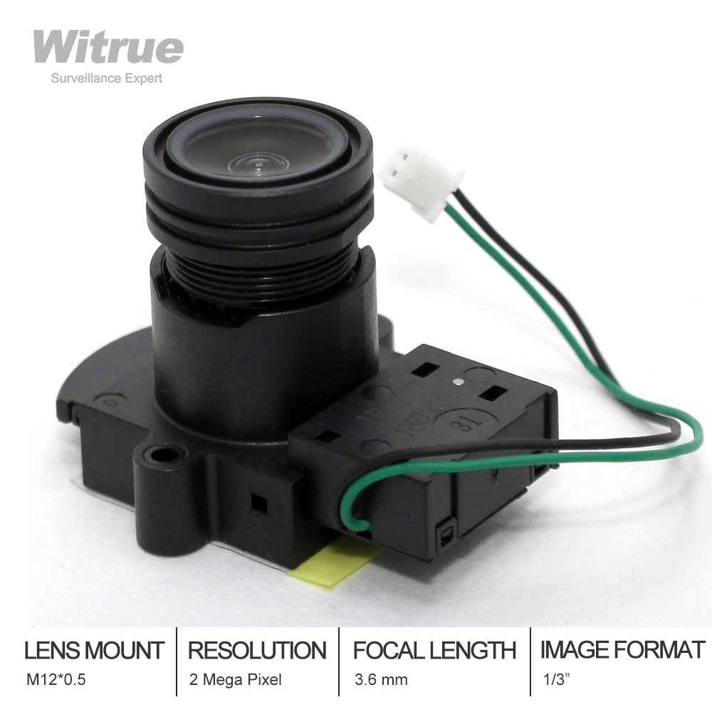Cctv-lens 3.6mm 2 megapixel  m12- montage 1/3 "  f2.0 90 graden met ir-afsnijding voor beveiligingscamera