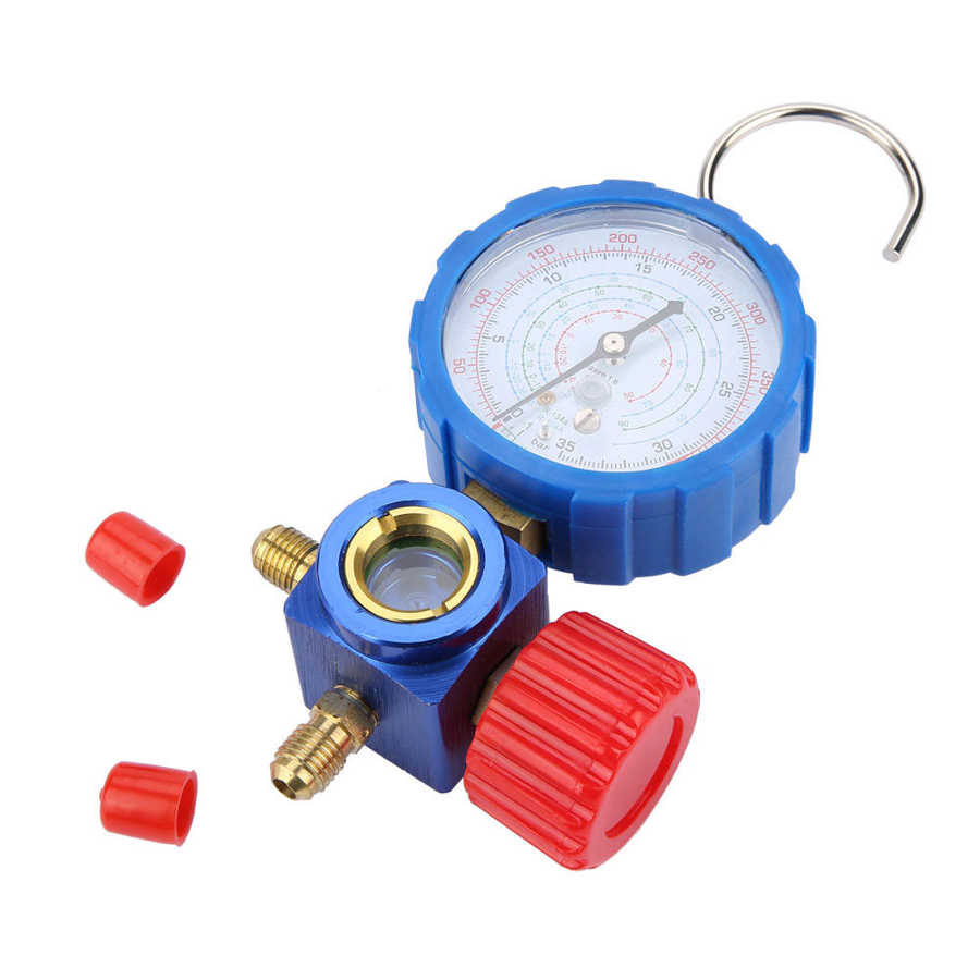 500 psi kylmedelsgrenrör manometer ventil tryckmätare luftkonditioneringsverktyg med visuell spegel för  r12 r502 r22 r410