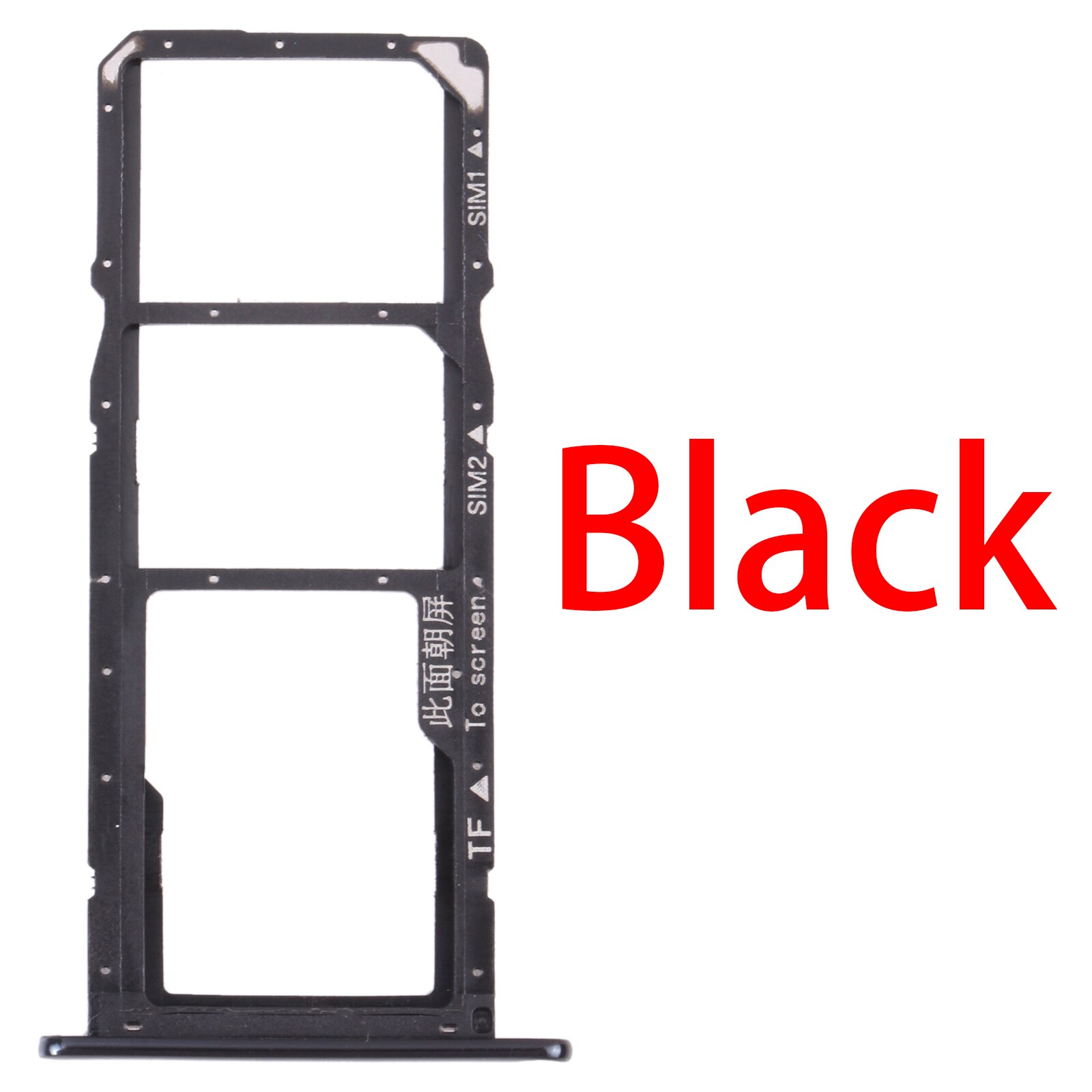 SIM Card Tray + SIM Card Tray + Micro SD Card Tray for Huawei Y6 ): Black