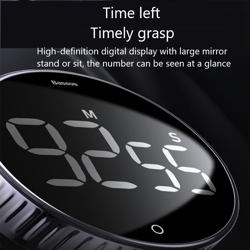 Rotary Countdown Timer Kitchen Magnetic Suction Electronic Timing Alarm Clock Fitness Reading Cooking Timer Without Battery