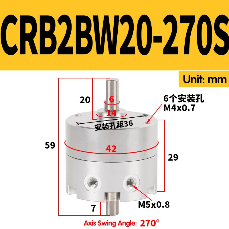Vane obrotowy huśtawka cylinder CRB2BW10-90S CRB2BW15-180S CRB2BW20-270S CRB2BW30-90S CRB2BW40-180S CRB2BW30-180S CRB2BW30-270S: CRB2BW20-270S