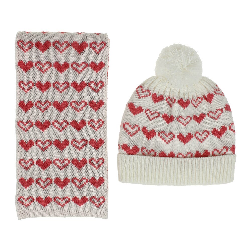 Europa amerika herfst winter baby kerstmis cartoon patroon warm jongens meisjes kindermuts en sjaal 2pc sets