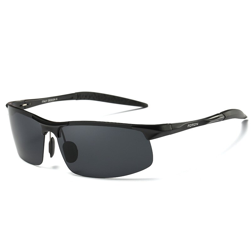 Aoron Zonnebril Mannen/Vrouwen Gepolariseerde Zonnebril, Outdoor Rijden Mannen Klassieke Sport Aluminium-Magnesium Gepolariseerde Zonnebril,: black