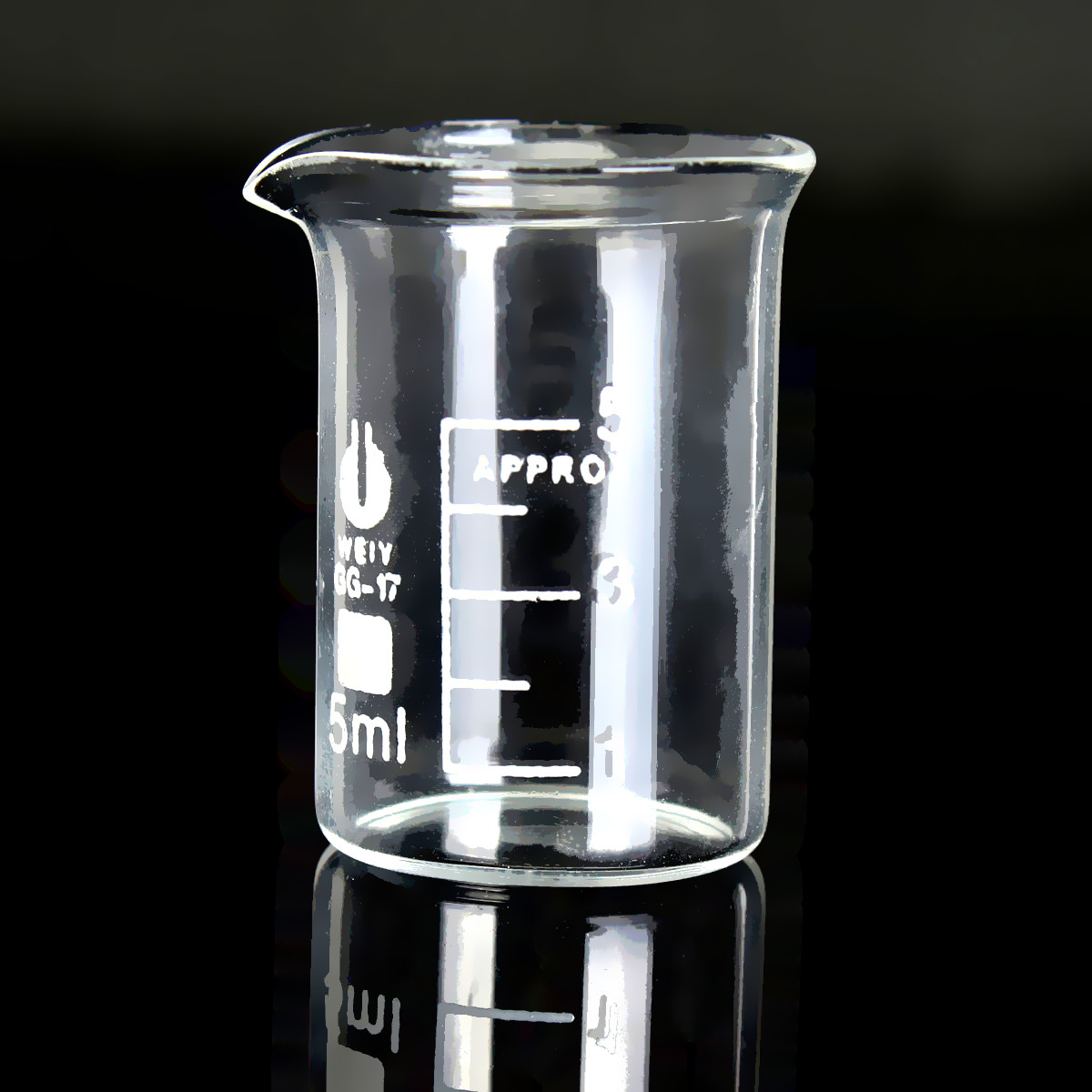 Kicute 1pc 5ml kemi laboratoriebägare borosilikatglasbägare transparent labbmaterial skolmaterial