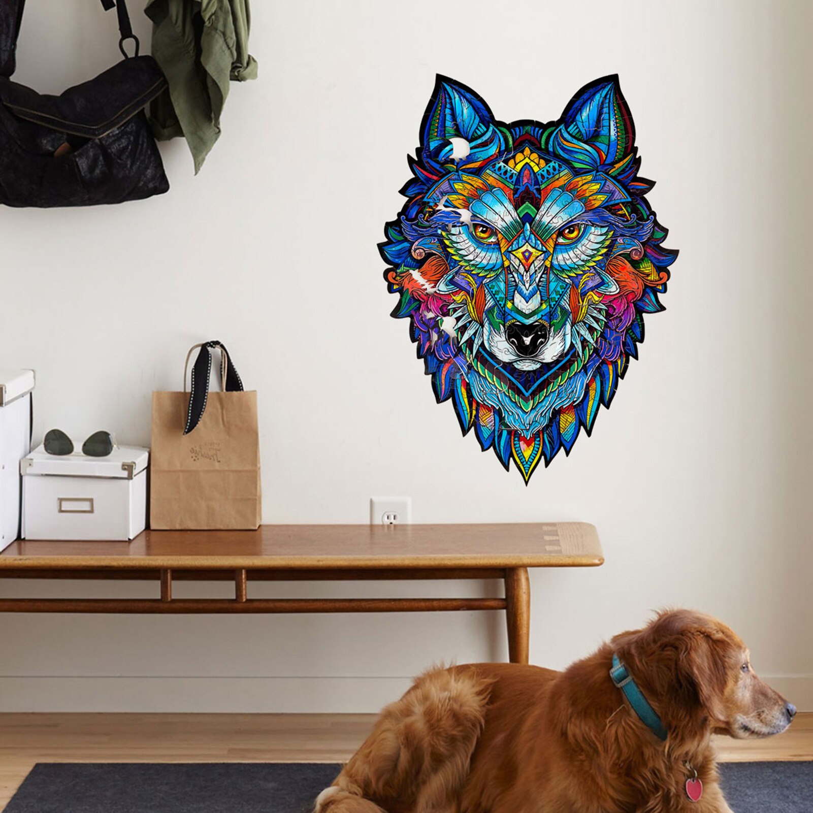 Wolf Stickers Glazen Raam Stickers Diy Uniek Dier Stickers Verwijderbare Dier Patchwork Oude Wolf Stickers Prachtig