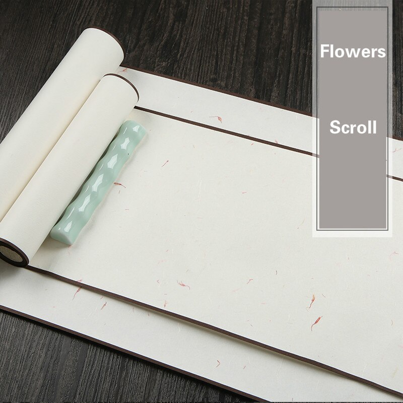 Blank Xuan Paper Draw Axis Batik Calligraphy Xuan Paper Papel Arroz Chinese Sandalwood Bark Half Ripe Yunlong Rice Paper Scroll