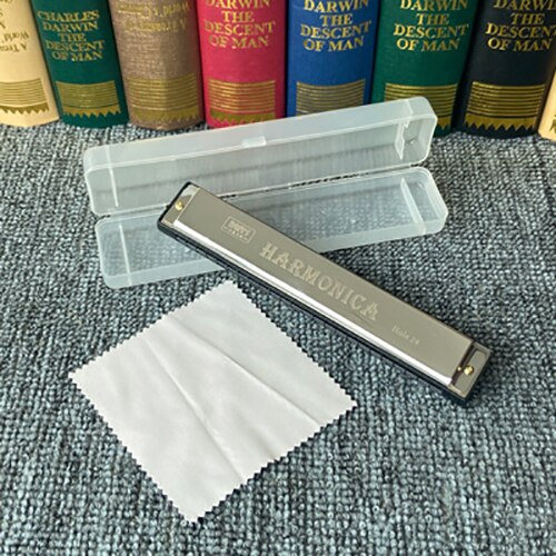 24- skrog munnspill c nøkkel metall harmonika treblåsinstrument til nybegynnere låve voksne 8- fargestøtte: 1