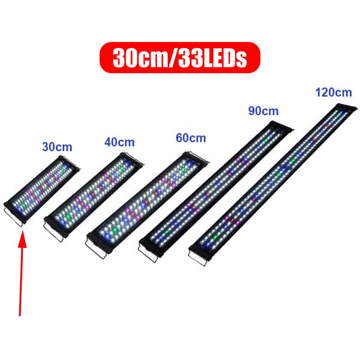LED Aquarium Light Multi-Color Full Spectrum 30-40cm Super Slim Fish Tank Aquatic Plant Marine Grow Lighting Lamp EU Plug: 30cm