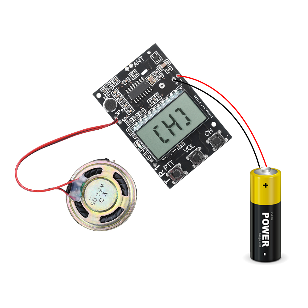 Fm Walkie Talkie Printplaat Transceiver All-In-One Module Fm Zender Ontvanger Module 7 Frequentie 27-480Mhz DC3.3-6V