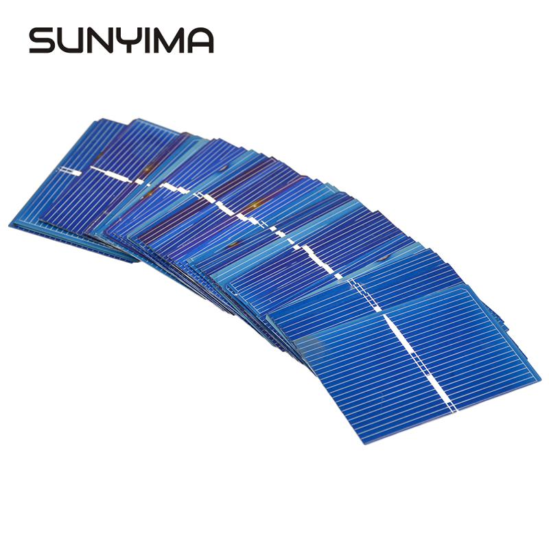 SUNYIMA 40Pcs Zonnepaneel Polykristallijne Silicium Zonnecellen DIY Painel Solar Battery Charger Poly 52x38MM 0.3W