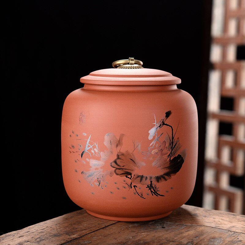 JIA-GUI LUO céramique thé Caddies boîtes à thé en céramique conteneur boîte à thé sac à thé boîte de rangement thé stockage café conteneur D032: 10