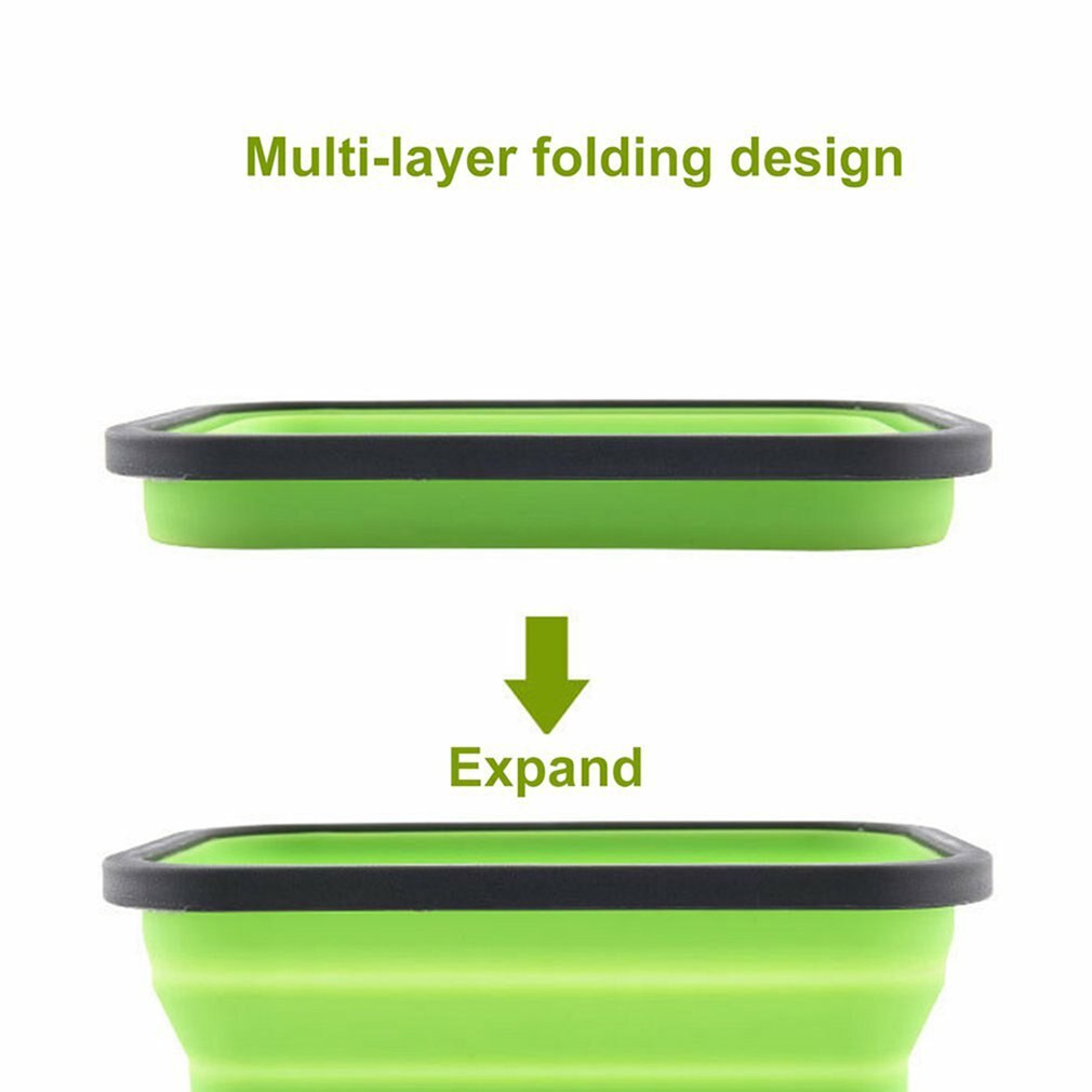 Lunch Box Silicone Folding Microwave Bento Box Outdoor Travel Picnic Lunch Box Folding Food Storage Container