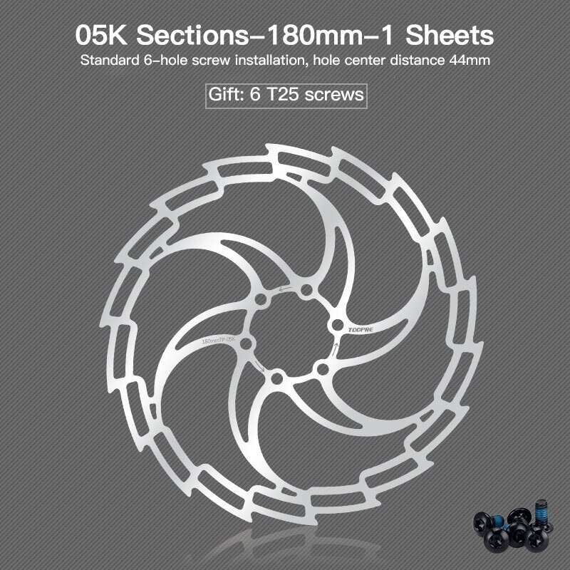 Disques de VTT plaquettes de frein de vélo 160/180/203mm Cassette à disque à Six ongles G3/HS1 avec vis frein à disque en acier inoxydable: 08
