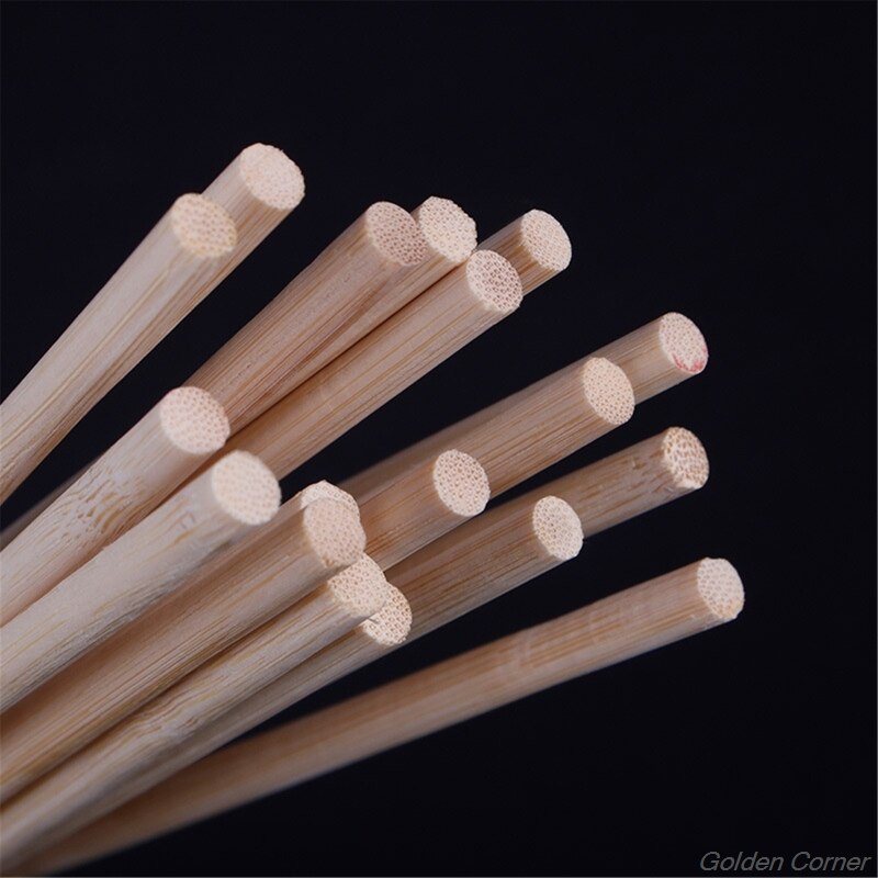 Palos de bambú para plantas de madera, palos de soporte para flores de jardín, modelo de construcción DIY, materiales D02 20, 50 Uds.