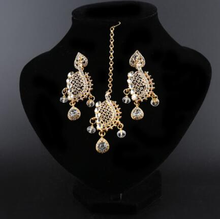 13 Kleuren Etnische Indiase Saree Dansen Oorbellen Voor Vrouwen Wenkbrauwen Indische Kleding Accessoire Party: H