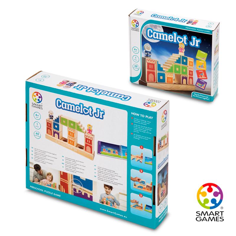 Smart Games-Camelot Jr 3-D Houten Puzzel Hardhout Game-lade, 4 torens, 3 trappen, 1 brug en 2 beeldjes Speelgoed