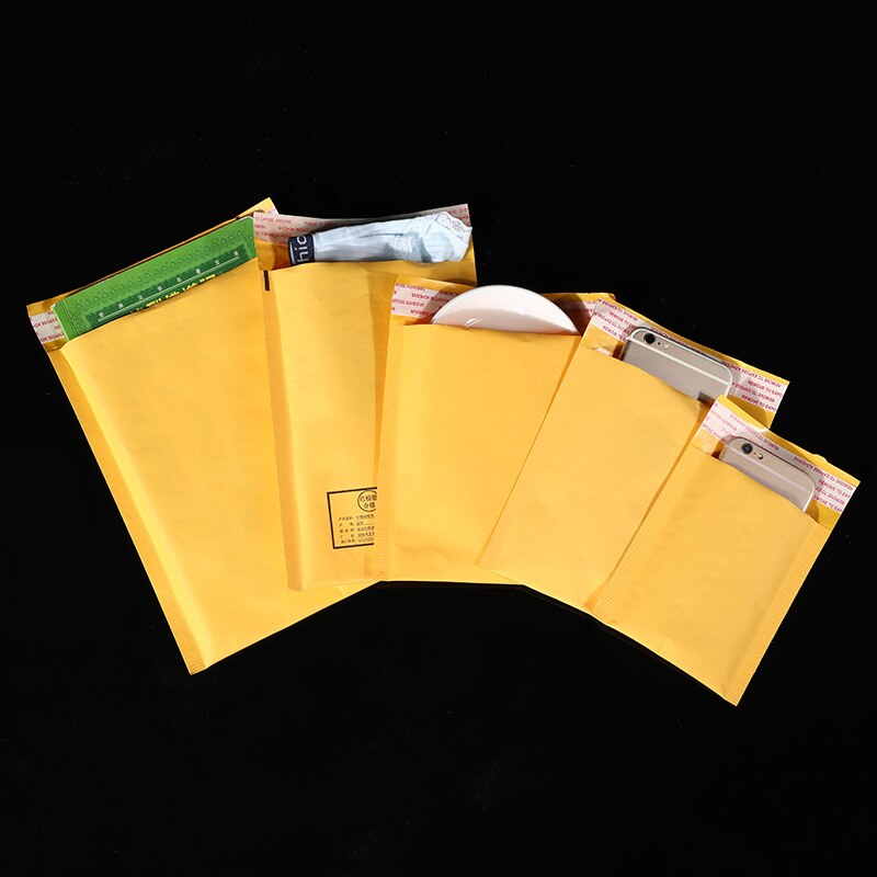 10Pcs 13 Size Kraft Paper Bubble Envelopes Bags Padded Mailers Envelope With Bubble Packaging Bags Courier Storage Bags