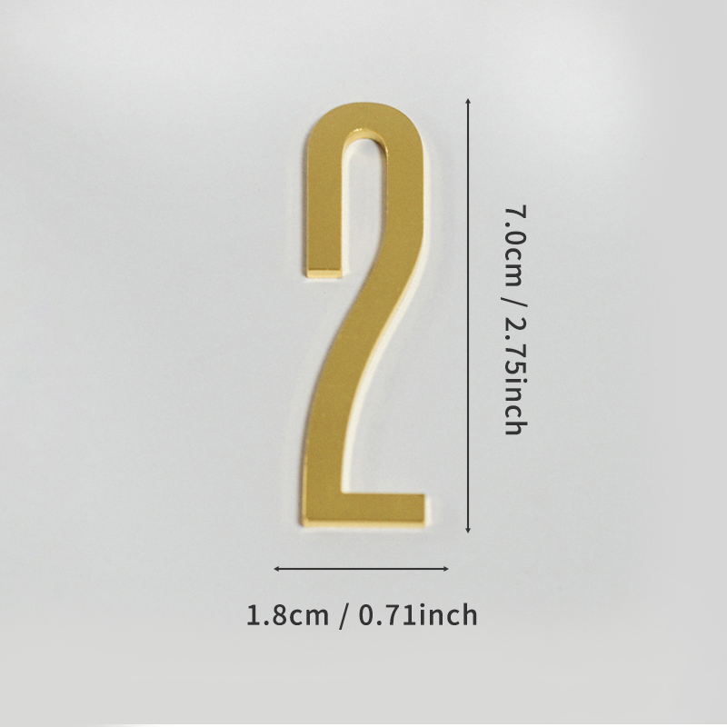 Gouden deurnummer met magneten 7 cm metalen huisnummer appartement deurnummer voor buiten hotel thuis brievenbuslabel: Kaki