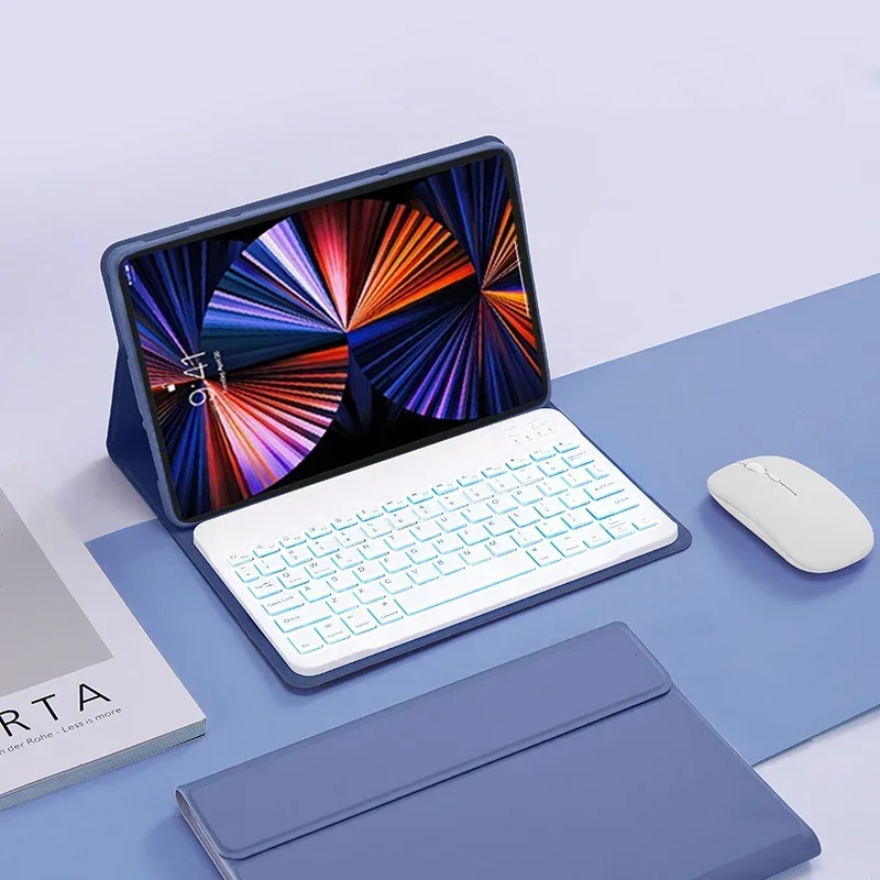 Backlit Keyboard Case With Mouse Wireless Detachable Tablets Keyboard Cover For Xiaomi Mi Pad 7S Pro 12.4 Inch Funda: twelve / PURPLE