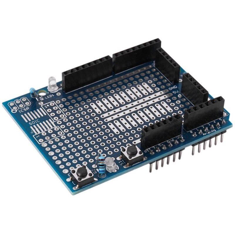 Uno proto shield prototype expansion board with syb -170 mini bread board based for arduino uno