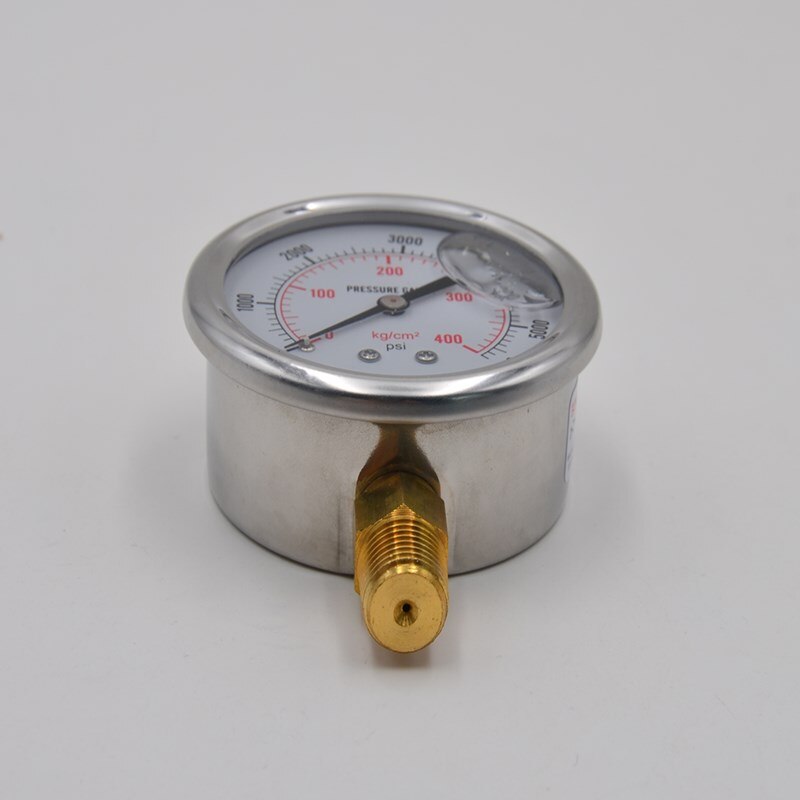 0-5000 PSI Gauge Filled Hydraulic Pressure Liquid