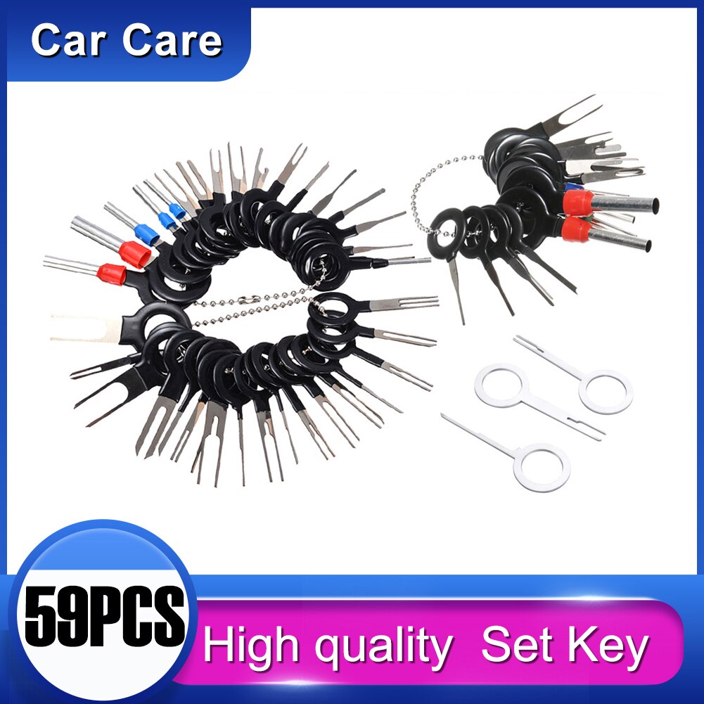 59Pcs Automotive Plug Terminal Verwijder Tool Set Key Pin Auto Elektrische Draad Crimp Connector Extractor Kit Accessoires