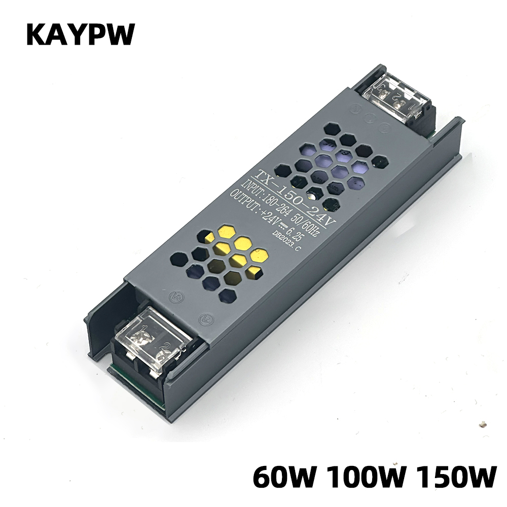 Ultra Dunne Verlichting Transformers 220V naar DC12V 24V 60W 100W 150W Voor CCTV LED Strip voeding Adapter