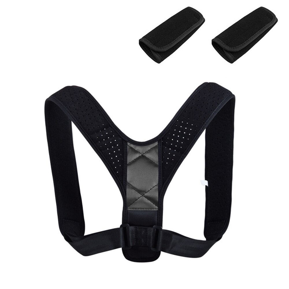 Unisex Men Women Adjustable Posture Corrector Back Corset Shoulder Support Brace Belt: include pads
