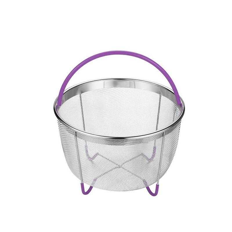 Wiilii Steamer Basket For Instant Pot Stackable Mesh Vegetable Steamer Insert Egg Basket Stainless Steel Pasta Strainer: violet