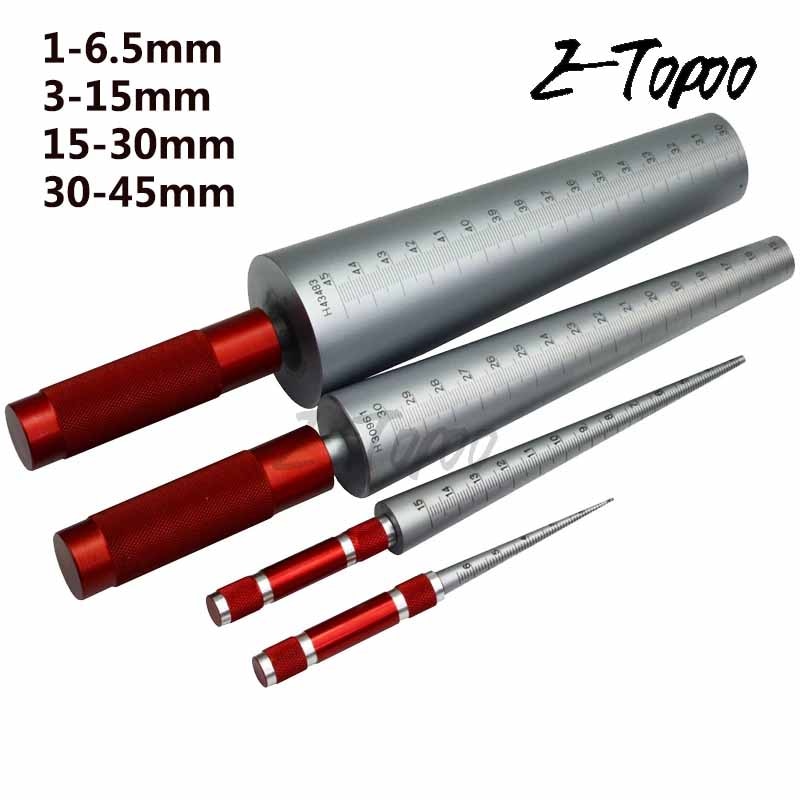 1pcs 1-6.5mm 3-15mm 15-30mm 30-45mm Conical Feeler Gauge Taper Cone Cylinder Gauge Hole Size Diameter Taper measure Gauge