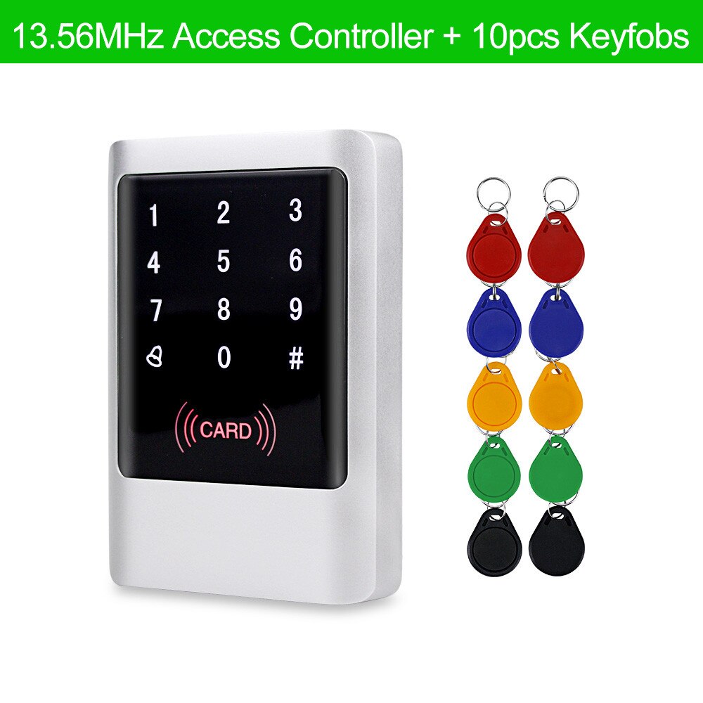 IP65 Wasserdichte RFID Keypad Access Control Board Kartenleser Standalone Access Controller System Kit 125KHz 13,56 MHz mit Schlüssel: 13.56MHz Keypad Keys