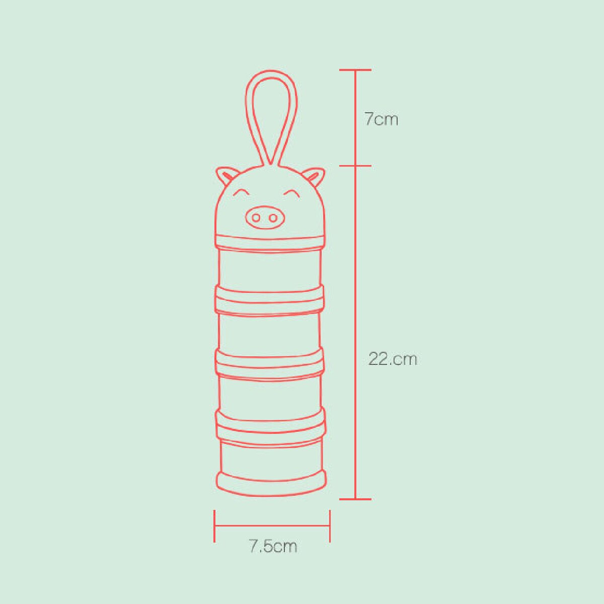 4 layer Cute Style Portable Baby Food Storage Box Essential Cereal Cartoon Milk Powder Boxes Toddle Kids Formula Milk Container