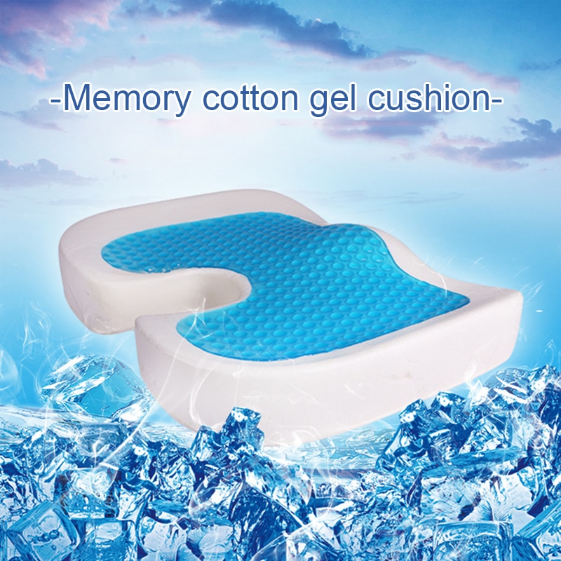 cojín de esponja de Gel cómodo, cojín de espuma con memoria para asiento, cojín en forma de U anti-hemorroides para silla de oficina, cojín para asiento de coche