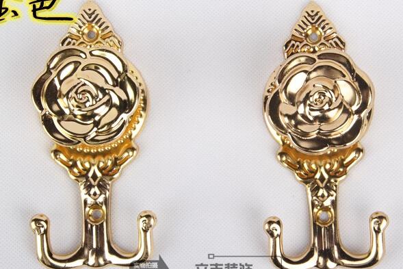 2pcs! Retro rose door wall Tassel hooks holder hanger curtain accessories home decoration.: A