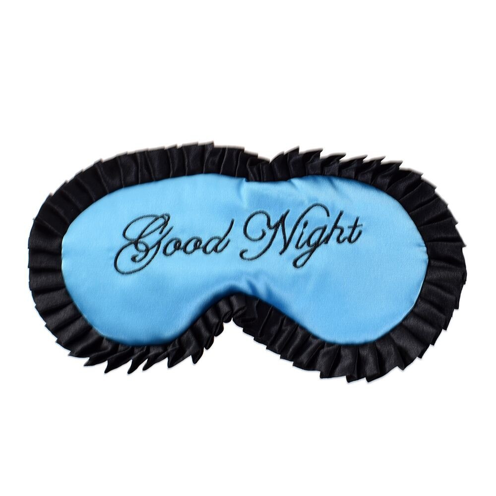 1 Pcs Eenvoudige Comfortabele Imitatie Zijde Satijn Woord Elegante Slaapmasker Eye Cover Verwijder Donkere Kringen Verlichten Vermoeidheid: Blue