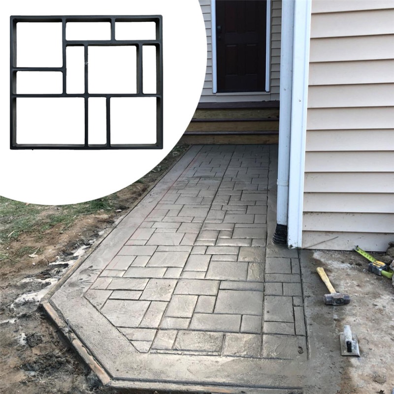 VOGVIGO Walking Maker Reusable Concrete Path Maker Mold Stepping Stone Paver Lawn Terrace Garden DIY Sidewalk Paving Mold
