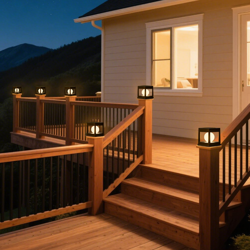 2LEDs Solar- Post Licht draussen Post Kappen Lichter Solar- Zaun Post Lampe Säule Lampen Wasserdicht für Holz Beiträge Terrasse Camping Dezember