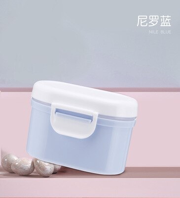 Portable Baby Milk Powder Container Infants Sealed Preservation Formula Food Storage Feeding Organizer PP Box T2148: SMALL BLUE