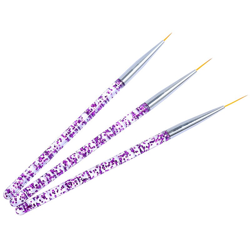 Pinceau à ongles 3 pièces/ensemble, stylo de peinture pour Nail Art, brosse pour Gel UV, Salon de beauté, à usage domestique