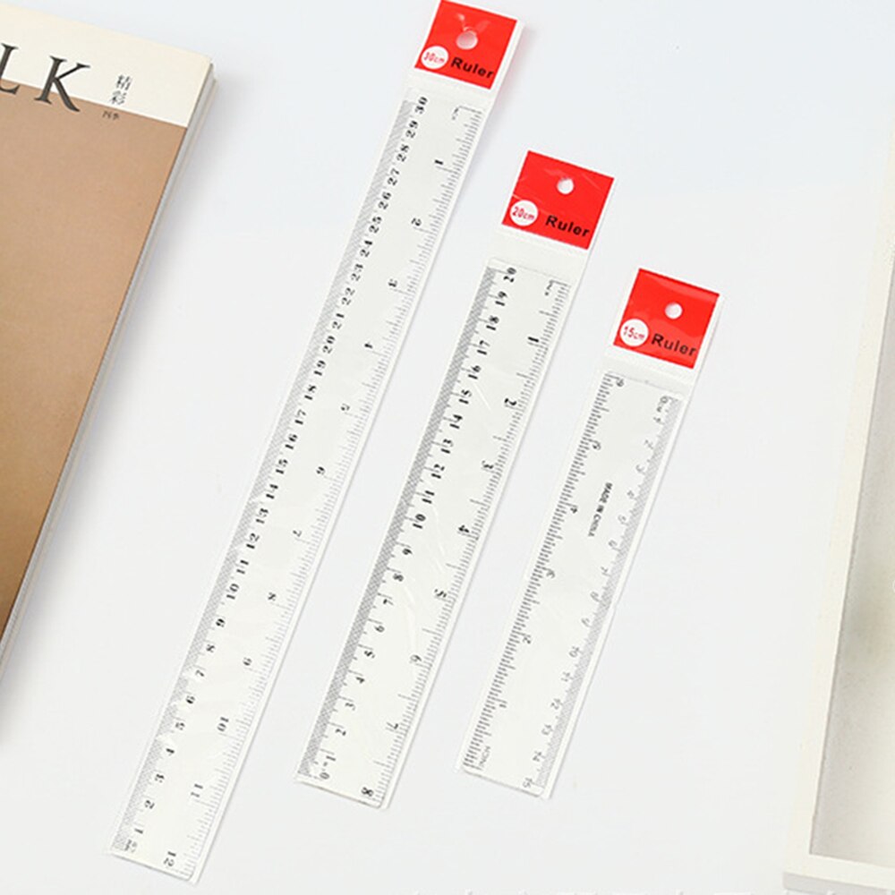 Plastic Ruler 6/8/12 Inch Standard/metric Rulers Straight Ruler Measuring Tool For Student School Office