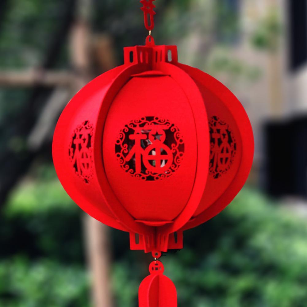 25/30cm Round Red Light Waterproof Fortune Red Paper Lanterns for Chinese Year Spring Festival Party Celebration Home Decor