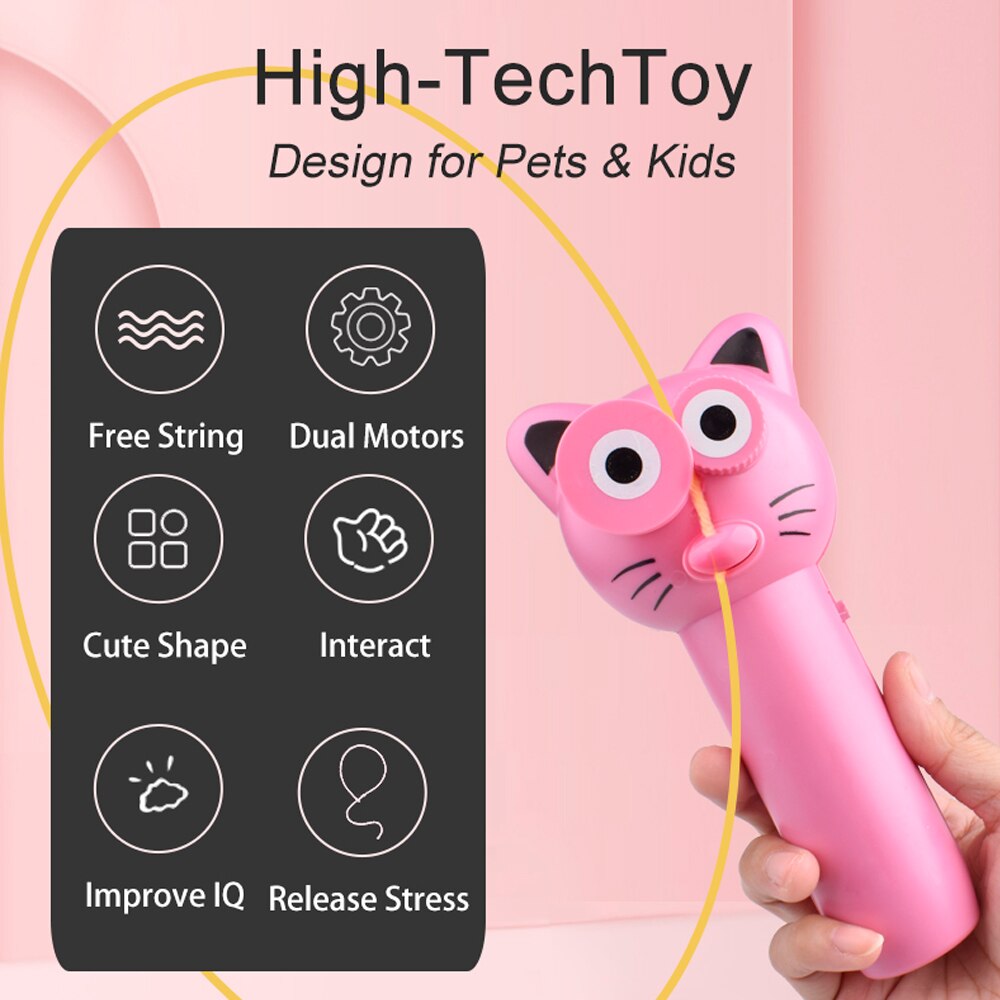 String Launcher Toy for Cats Kittens Zip String Rope Launcher Shooter Interact Cat Toys Supplies Pet Products for Dropshippping