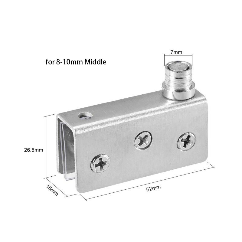 Glass Hinge Stainless Steel Glass Door Pivot Hinge Glass Clamp Silver Tone 4 Pcs