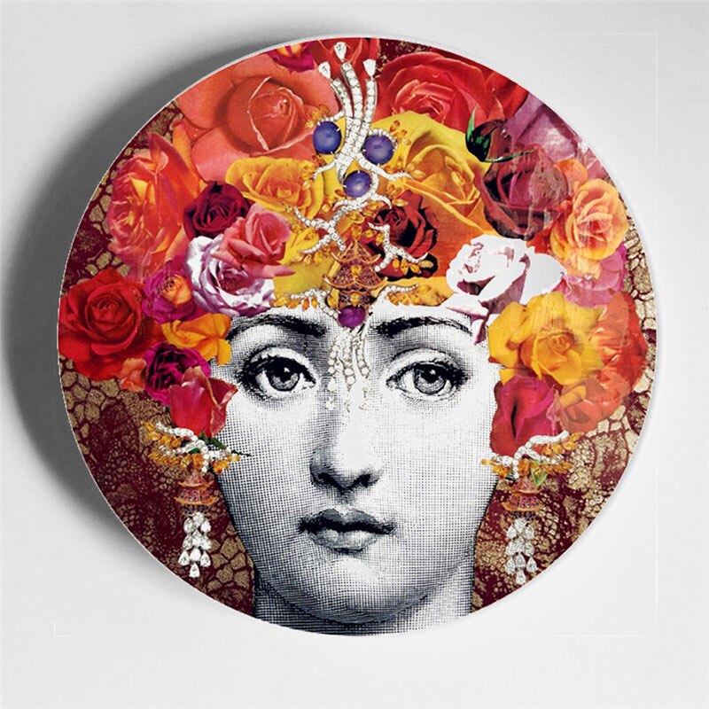 Wall Hanging Plates Multi-color Illustration Artistic Dishes Room/home/hotel Decortive Human Face Ceramic Craft: 6
