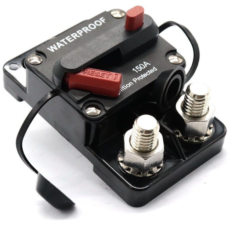 Disjoncteur de disjoncteur, réinitialisation des Fusibles, dc12 v, pour voiture, bateau, camion, RV, réinitialisation manuelle, boîte à Fusibles étanche, 1 pièce, 150A