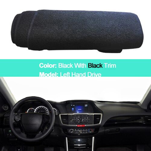Car Inner Dashboard Cover Dash Mat Carpet Cushion For Honda Accord 9th Gen Dash Board Cover DashMat LHD: black
