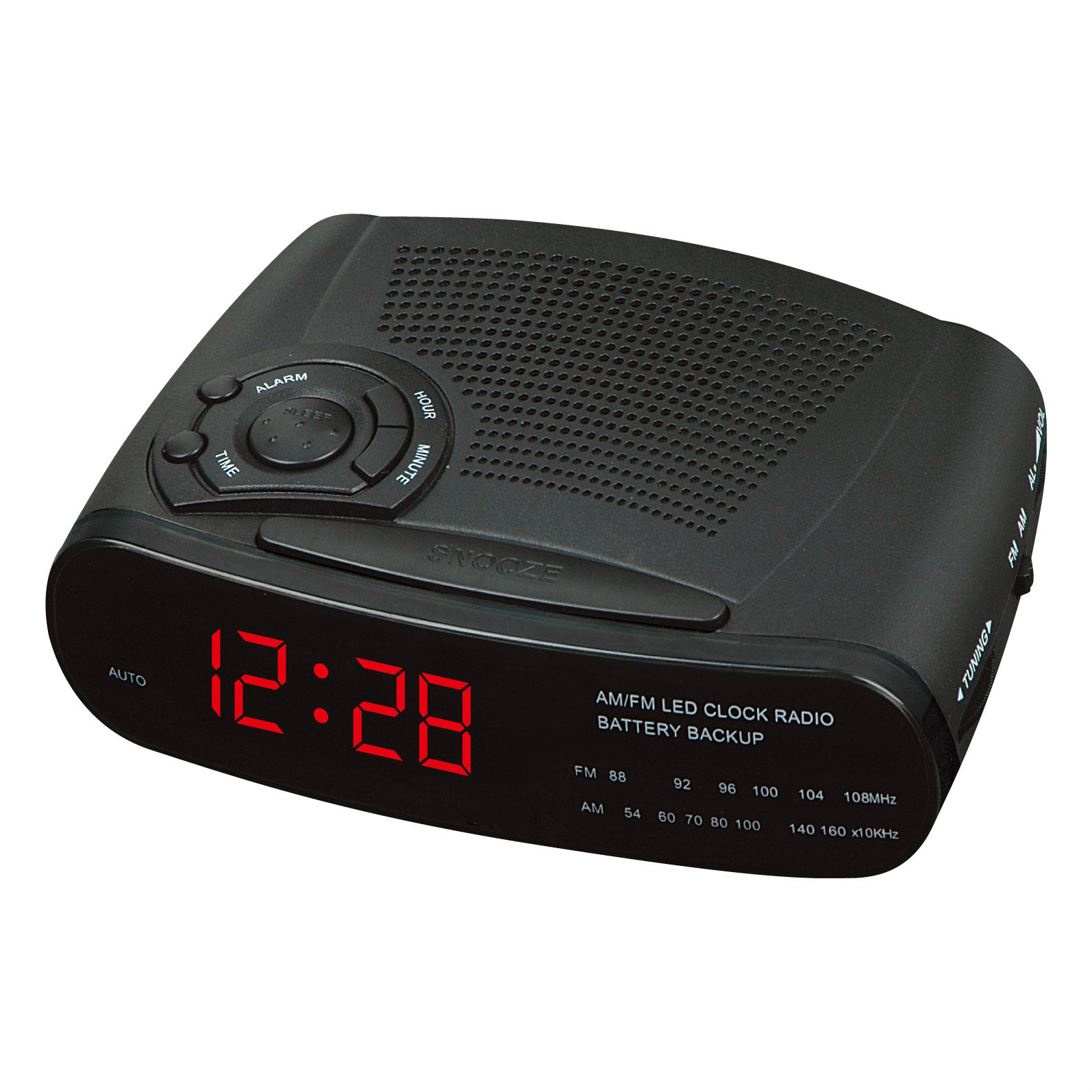 Led am/fm radio väckarklocka modern elektronisk skrivbordsbord digital klocka multi-grupp snooze funktion heminredning sovrum: Röd