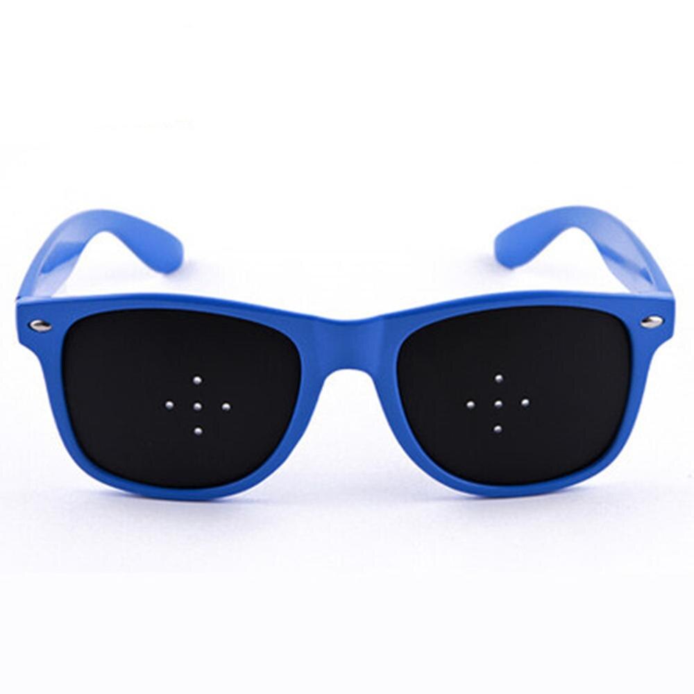 1 pièces lunettes anti-myopie à trou d&#39;épingle, lunettes de Correction de la vision thérapie anti-fatigue soins amélioration de la vue broche petits trous lunettes: Blue Plastic Frame