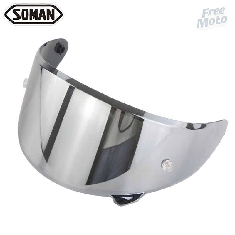 SOMAN-visera solar para casco de motocicleta SOMAN 961 X7 X8, protección solar UV, antideslumbrante, accesorios para casco de motocicleta: Silver Plated
